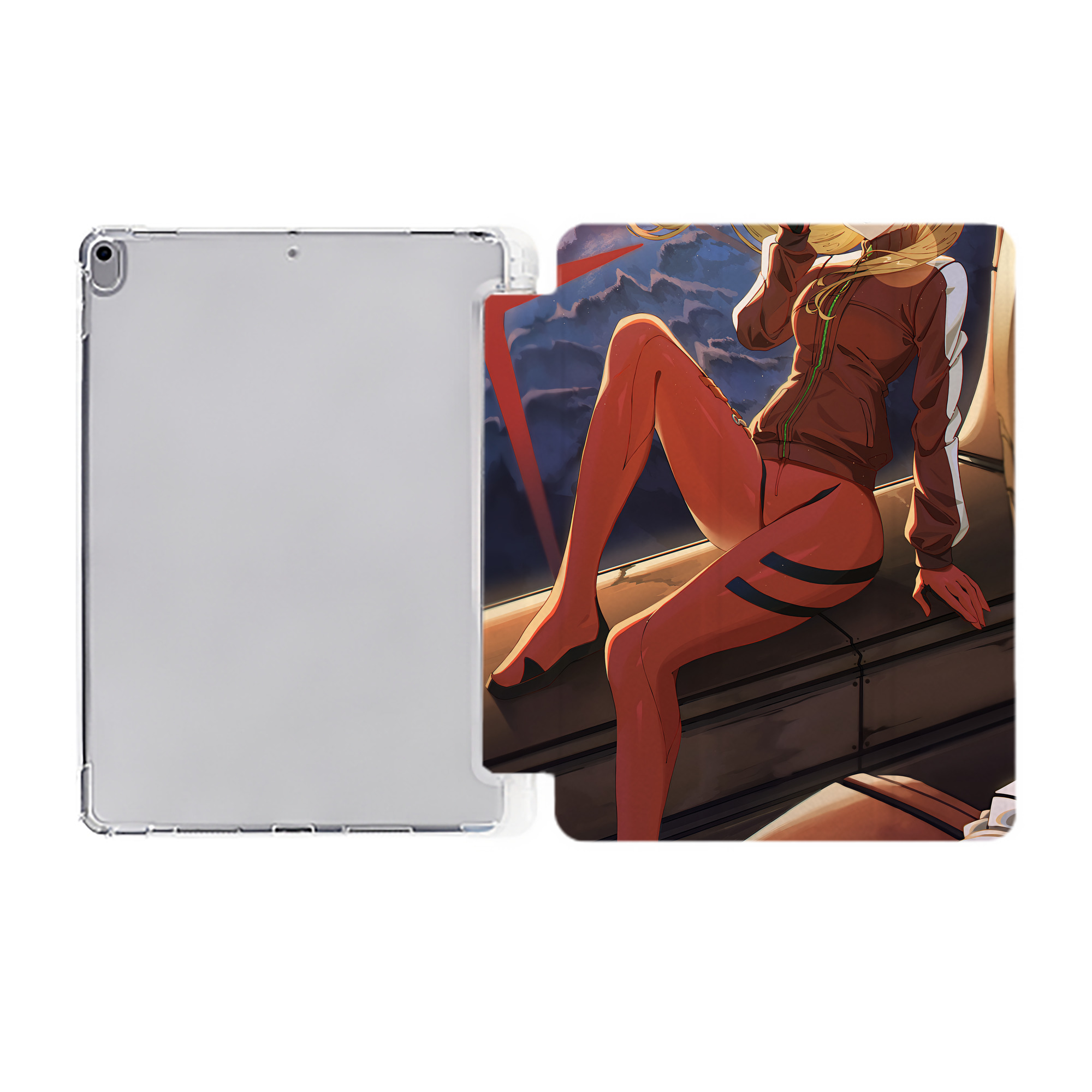 （画像用） EVA 新世紀エヴァンゲリオン IPad ケース ペン収納付き 三つ折りスタンド PUレザー×シリコン 対応機種9.5/10.5/10.9インチ